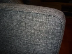 Ecksofa Sofagruppe Mell Lounge Stoff 9206 Braungrau Füße Schwarz mit Hocker