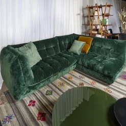 Ecksofa Soulmate Stoff Phil Dunkelgrün Mit Kissen Stoff Gray Dunkelgrün Und Phil Curry Orange Braun