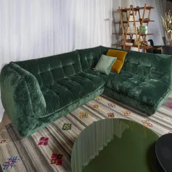 Ecksofa Soulmate Stoff Phil Dunkelgrün Mit Kissen Stoff Gray Dunkelgrün Und Phil Curry Orange Braun