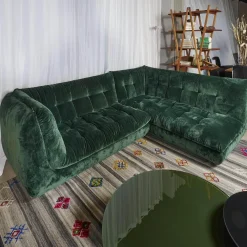 Ecksofa Soulmate Stoff Phil Dunkelgrün Mit Kissen Stoff Gray Dunkelgrün Und Phil Curry Orange Braun