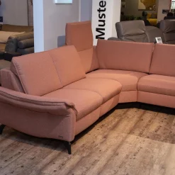 Ecksofa Spektra 1178 Bezug 24 Q2 Fashio Terra Rosa Braun Metallfüße Anthrazit