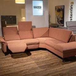 Ecksofa Spektra 1178 Bezug 24 Q2 Fashio Terra Rosa Braun Metallfüße Anthrazit
