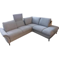 Ecksofa Spektra 1178 Bezug Stoff 24 Q2 Melang Mare Grau Metallfuß Anthrazit Pulverbeschichtet