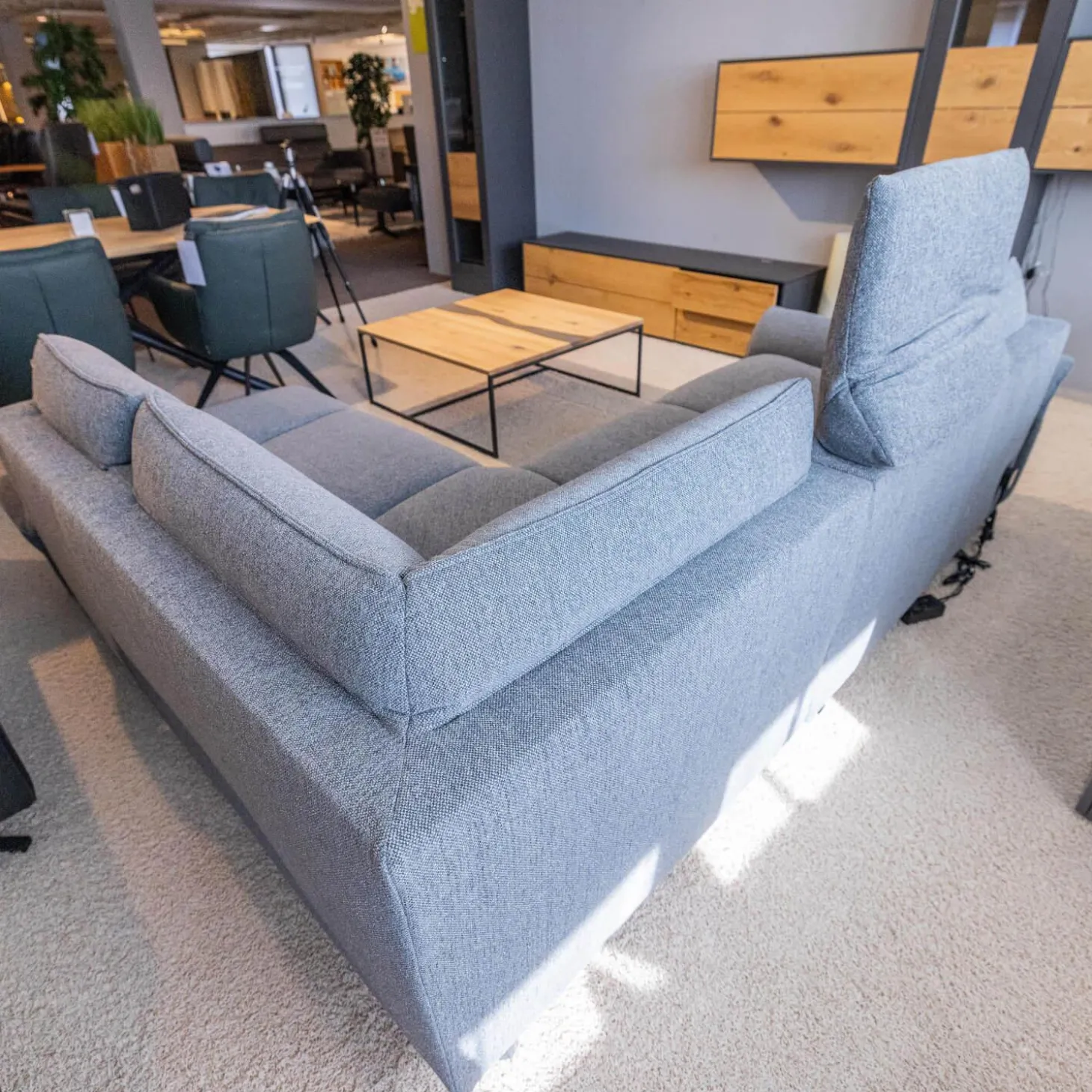 Ecksofa Spektra 1178 Bezug Stoff 24 Q2 Melang Mare Grau Metallfuß Anthrazit Pulverbeschichtet