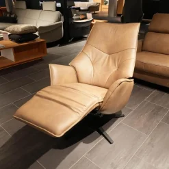 Ecksofa Spektra 1180 Leder 24 Wüste Braun Metallkufe Metall Anthrazit Mit Verstellung Und Sessel