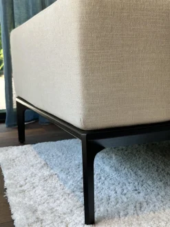 Ecksofa Spirit Stoff Bonito 9 6007 171 Beige Metallfuß Matt Schwarz Pulverbeschichtet