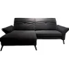 Ecksofa Stoff Cavallo Beage 06 Grau Metallfuß Schwarz Matt
