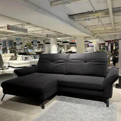 Ecksofa Stoff Cavallo Beage 06 Grau Metallfuß Schwarz Matt