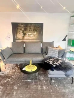 Ecksofa Suita Stoff Corsaro F 80 Graphit Melange Grau Gestell Basic Dark Schwarz Inklusive Kissen