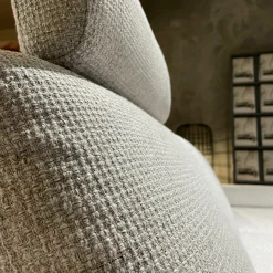 Ecksofa Theodor Stoff Catona Beige mit motorischer Verstellung und 1 Kopfstütze