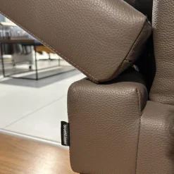 Ecksofa Tomo Compact Leder Unit 5432 29 Braun Gestell Metall Schwarz Pulverbeschichtet Mit Verstellbarer Lehne