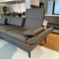 Ecksofa Tomo Compact Leder Unit 5432 29 Braun Gestell Metall Schwarz Pulverbeschichtet Mit Verstellbarer Lehne