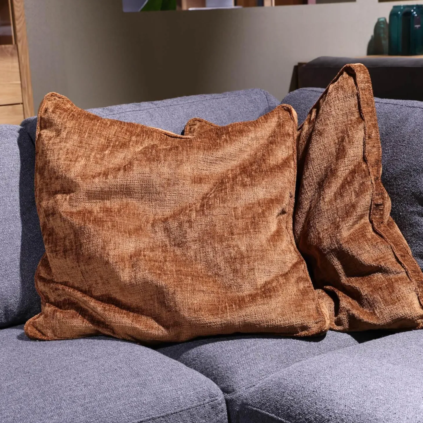 Ecksofa Toronto Stoff Angola 4 Grau Mit Kissen