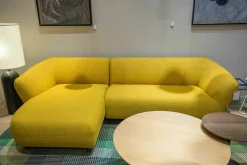 Ecksofa Turia Stoff Monza 27166/66 Gelb Füße Epoxy