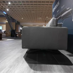 Ecksofa Upgrade Leder B-Toro Colorado Faden 0321 Hellgrau