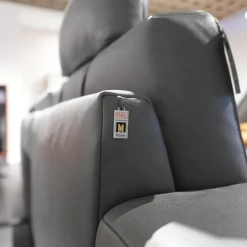 Ecksofa Upgrade Leder B-Toro Colorado Faden 0321 Hellgrau