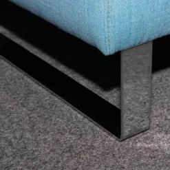 Ecksofa Variant Stoff 14 Wollny HellblauFüße Chrom mit Kopfstütze