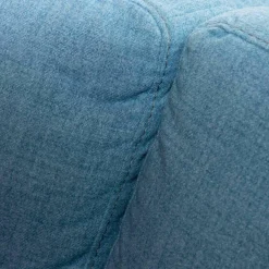 Ecksofa Variant Stoff 14 Wollny HellblauFüße Chrom mit Kopfstütze