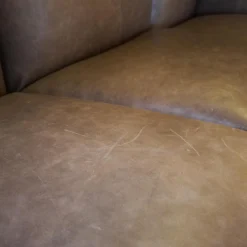 Ecksofa Vasa Rustikales Leder Dunkelbraun Beine Schwarz