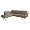 Ecksofa Vineto Stoff 13-Lauro 93 Grau Gestell Nickel