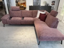 Ecksofa Vino Stoff Cosmopolitan Rosewood Rot Rosa Fuß 284 Schwarz Matt Inklusive 2 Kopfstützen Und 3 Kissen