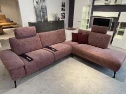 Ecksofa Vino Stoff Cosmopolitan Rosewood Rot Rosa Fuß 284 Schwarz Matt Inklusive 2 Kopfstützen Und 3 Kissen