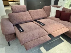 Ecksofa Vino Stoff Cosmopolitan Rosewood Rot Rosa Fuß 284 Schwarz Matt Inklusive 2 Kopfstützen Und 3 Kissen