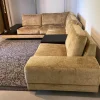 Ecksofa Vita 9 Stoff 30 Gingerbread mit Kissen und integrierten Ablagen