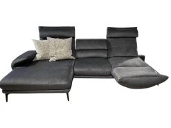 Ecksofa VS-HU1158 Stoff Belief 20 Anthrazit Füße Metall Schwarz Mit Manueller Kopfpolsterverstellung
