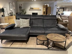 Ecksofa VS-HU1158 Stoff Belief 20 Anthrazit Füße Metall Schwarz Mit Manueller Kopfpolsterverstellung