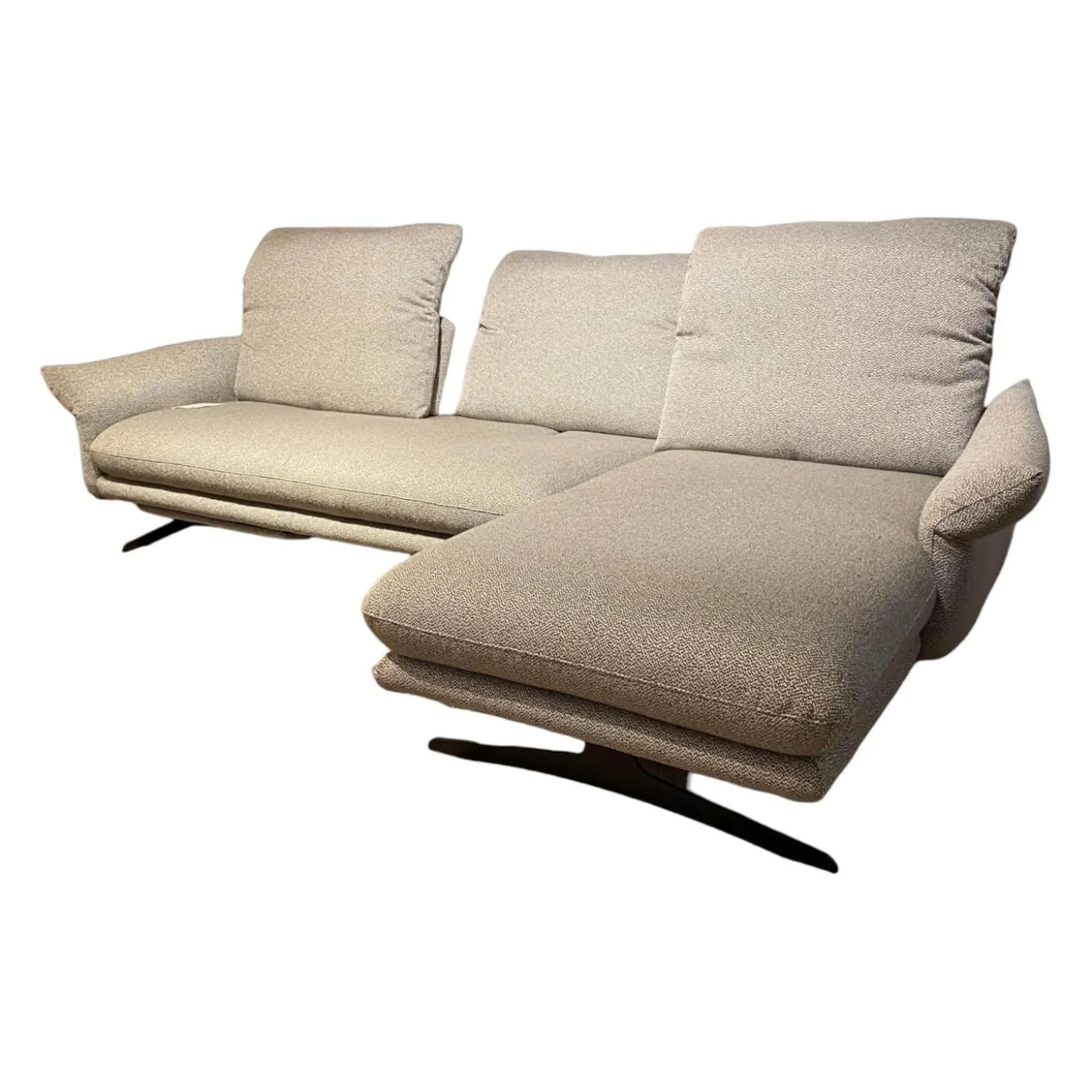 Ecksofa Willoow 26702 Stoff 70 Q2 Silver Grey 01022 Füße Schwarz