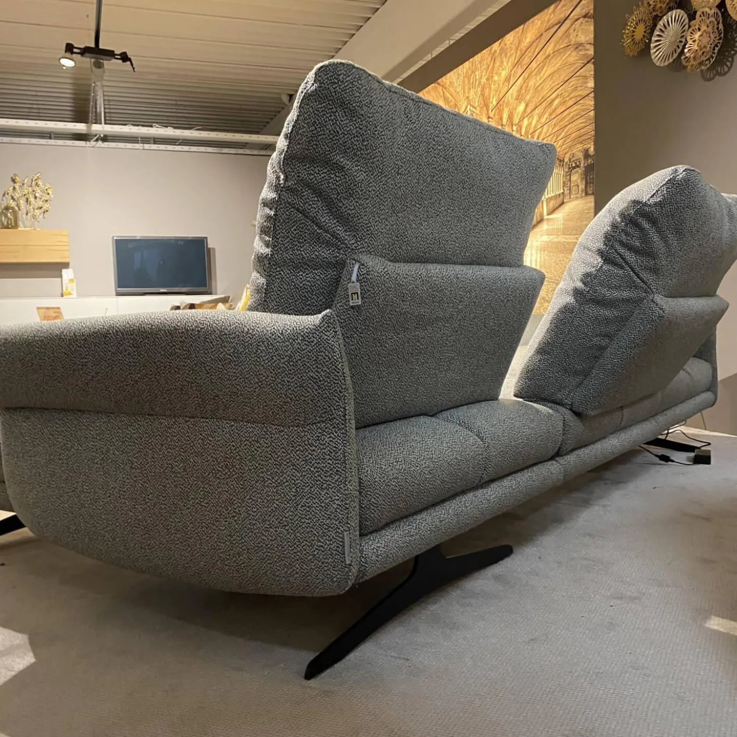 Ecksofa Willoow 26702 Stoff 70 Q2 Silver Grey 01022 Füße Schwarz