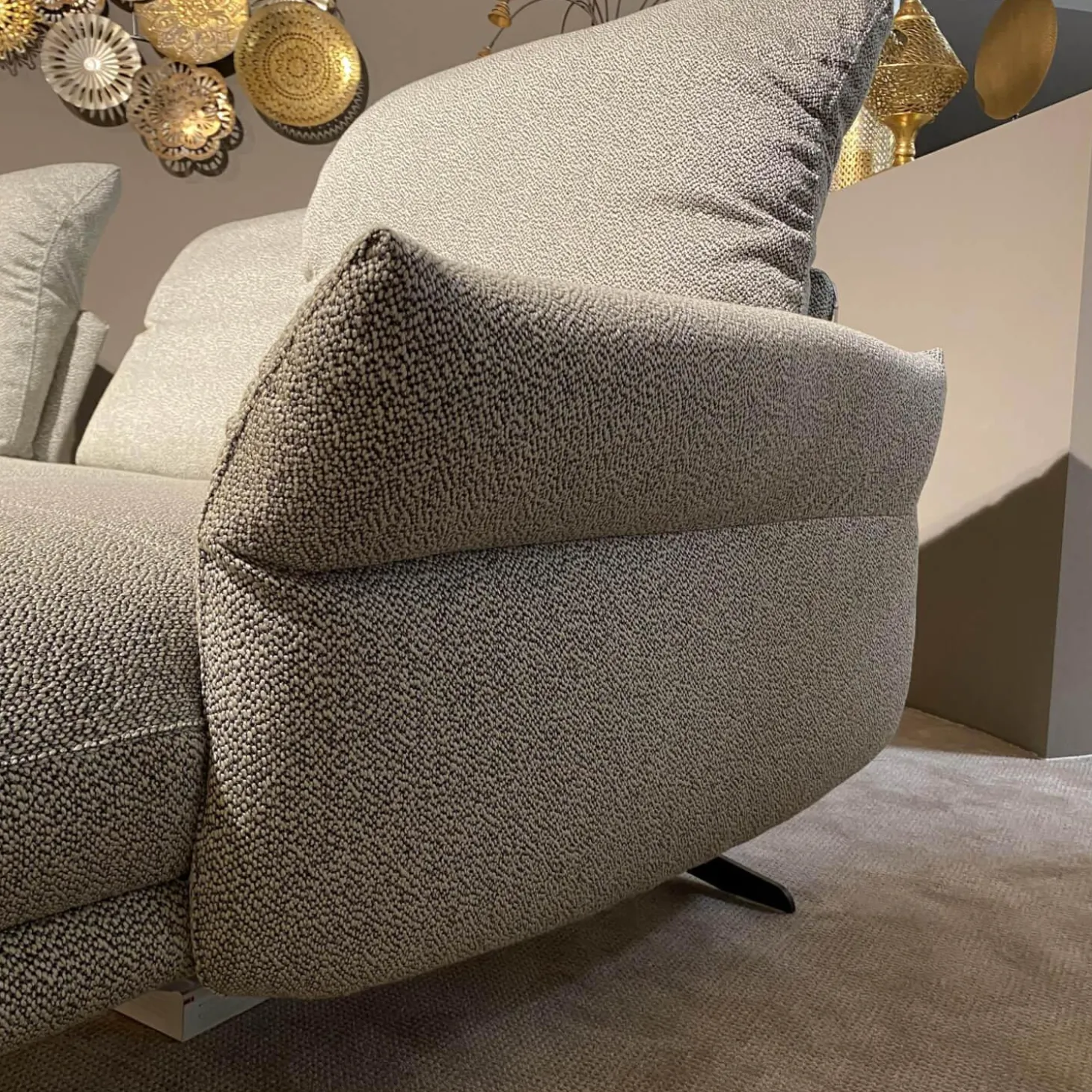 Ecksofa Willoow 26702 Stoff 70 Q2 Silver Grey 01022 Füße Schwarz