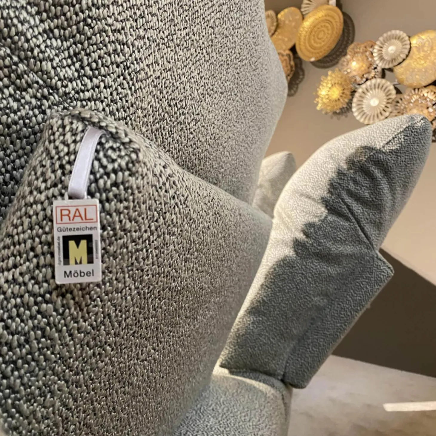 Ecksofa Willoow 26702 Stoff 70 Q2 Silver Grey 01022 Füße Schwarz