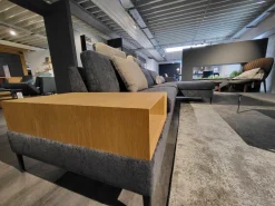 Ecksofa WK610 Indigo Stoff PG:2 WK16094 Anthrazit mit Hocker