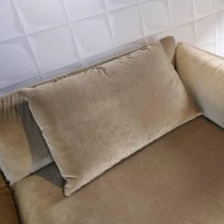 Ecksofa Wohnlandschaft Jalis 21 Stoff Cord 9077 Nougat Hellbrau Nahtband 5097 Kitt