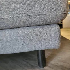 Ecksofa Wohnlandschaft Onda Bezug Stoff 05.464 Eisengrau Füße Massivholz Eiche Schwarz Gebeizt Inklusive Kissen