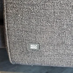 Ecksofa Wohnlandschaft Onda Bezug Stoff 05.464 Eisengrau Füße Massivholz Eiche Schwarz Gebeizt Inklusive Kissen