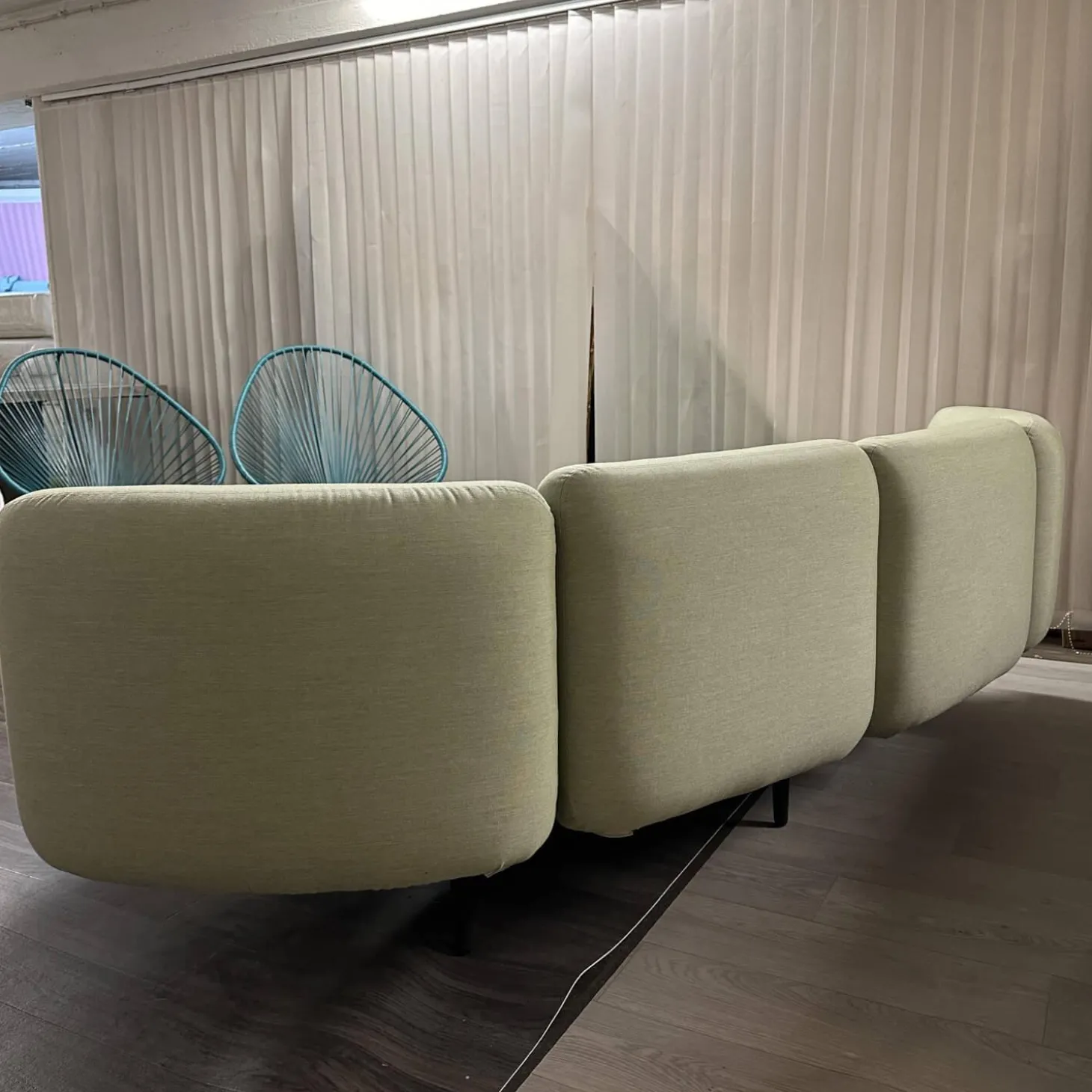 Ecksofa Wohnlandschaft Organix Lounge Bezug Stoff Dry Sage Linen Grün