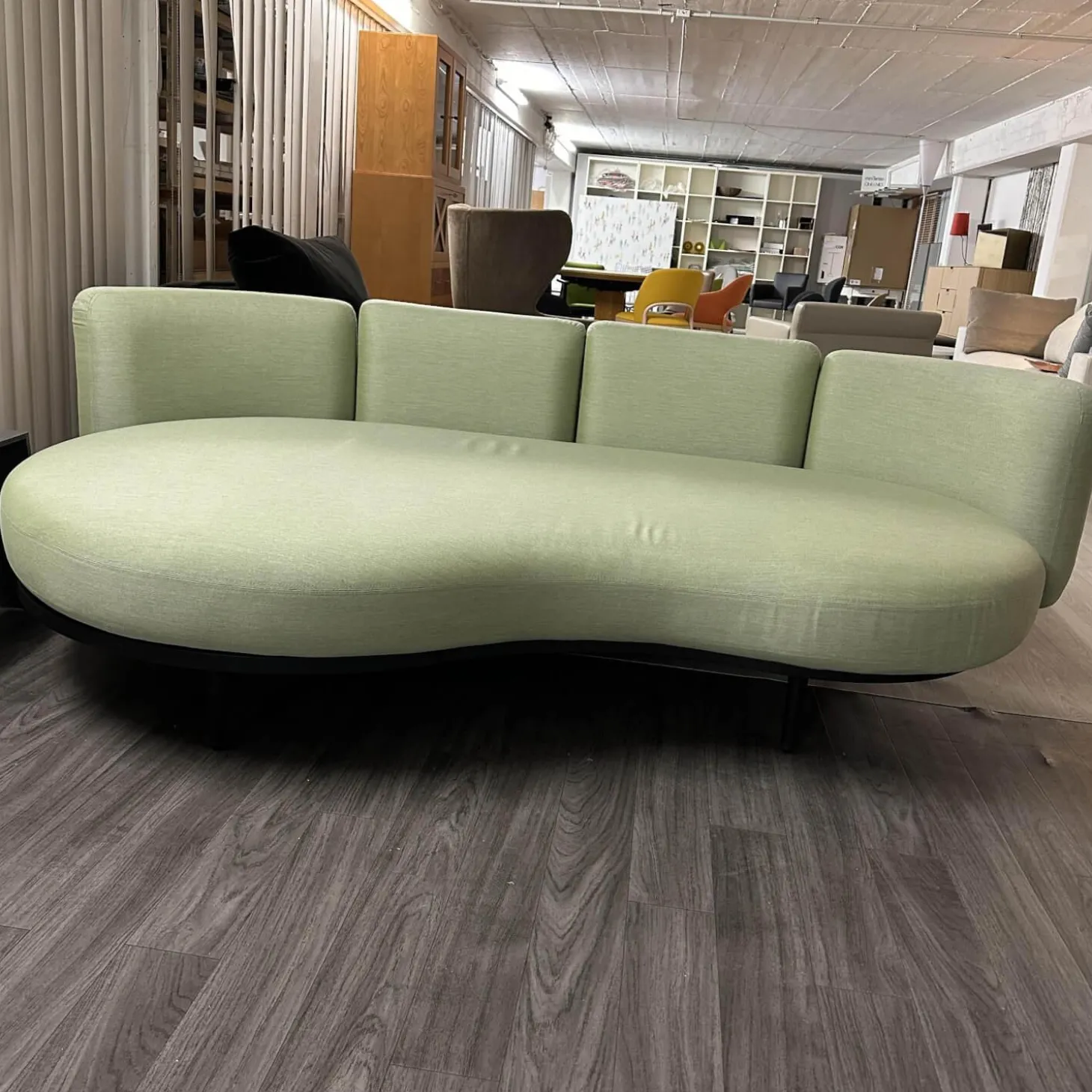 Ecksofa Wohnlandschaft Organix Lounge Bezug Stoff Dry Sage Linen Grün