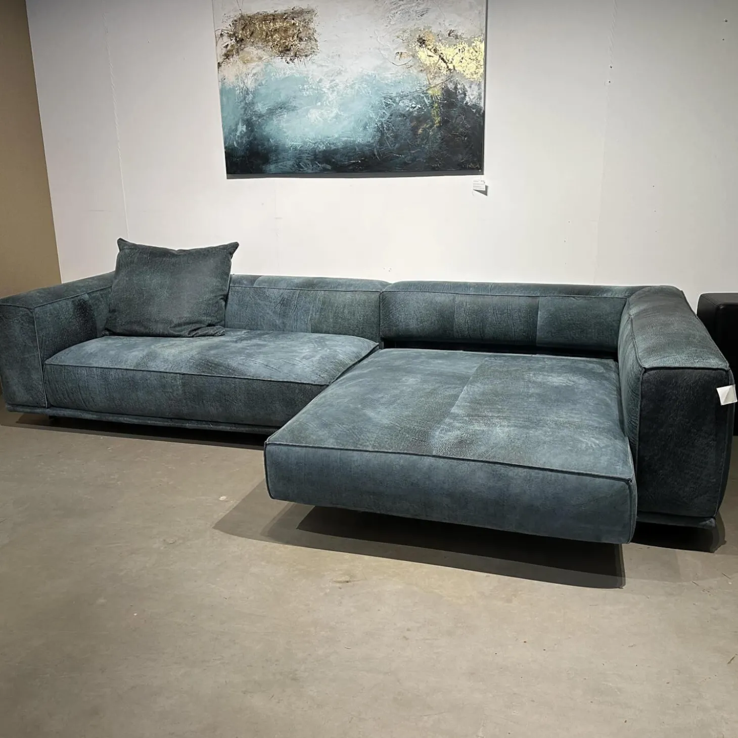 Ecksofa Wumms Typ 258 Leder Desperado Petrol 2120 17 Winkelstahlfuß Schwarz Matt Mit Fiunktionen