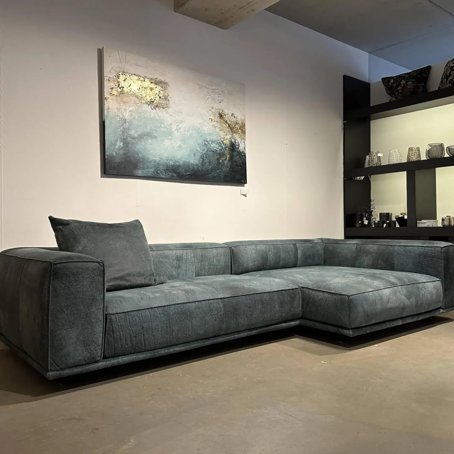 Ecksofa Wumms Typ 258 Leder Desperado Petrol 2120 17 Winkelstahlfuß Schwarz Matt Mit Fiunktionen