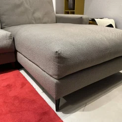 Ecksofa Xenia Stoff U3471 Q2 Grau Taupe Füße Metall Schwarz