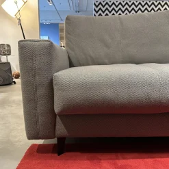 Ecksofa Xenia Stoff U3471 Q2 Grau Taupe Füße Metall Schwarz