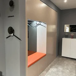 Einbaugarderobe Cabin Lack Rosenholz Fachböden Melamin Beschichtet Dunkelgrau Inklusive Beleuchtung