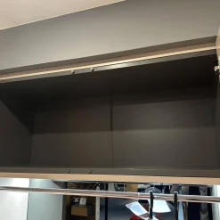 Einbaugarderobe Cabin Lack Rosenholz Fachböden Melamin Beschichtet Dunkelgrau Inklusive Beleuchtung