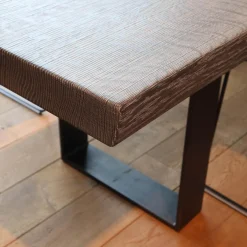 Einstammtisch Naturkante Eiche Schwarz Geflammt Struktur Weiß Ausgebürstet