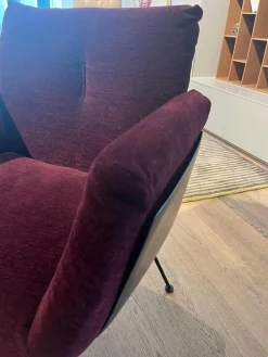Einzelstuhl Alvo Stoff Bordeaux Rot Violett Gestell Schwarz