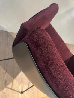 Einzelstuhl Alvo Stoff Bordeaux Rot Violett Gestell Schwarz