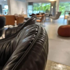 6er Set Armchair Marie Leder Adora Canelo 95007 Schwarz 4 Fuß Stahlgestell Bronze Lasur Schwarz